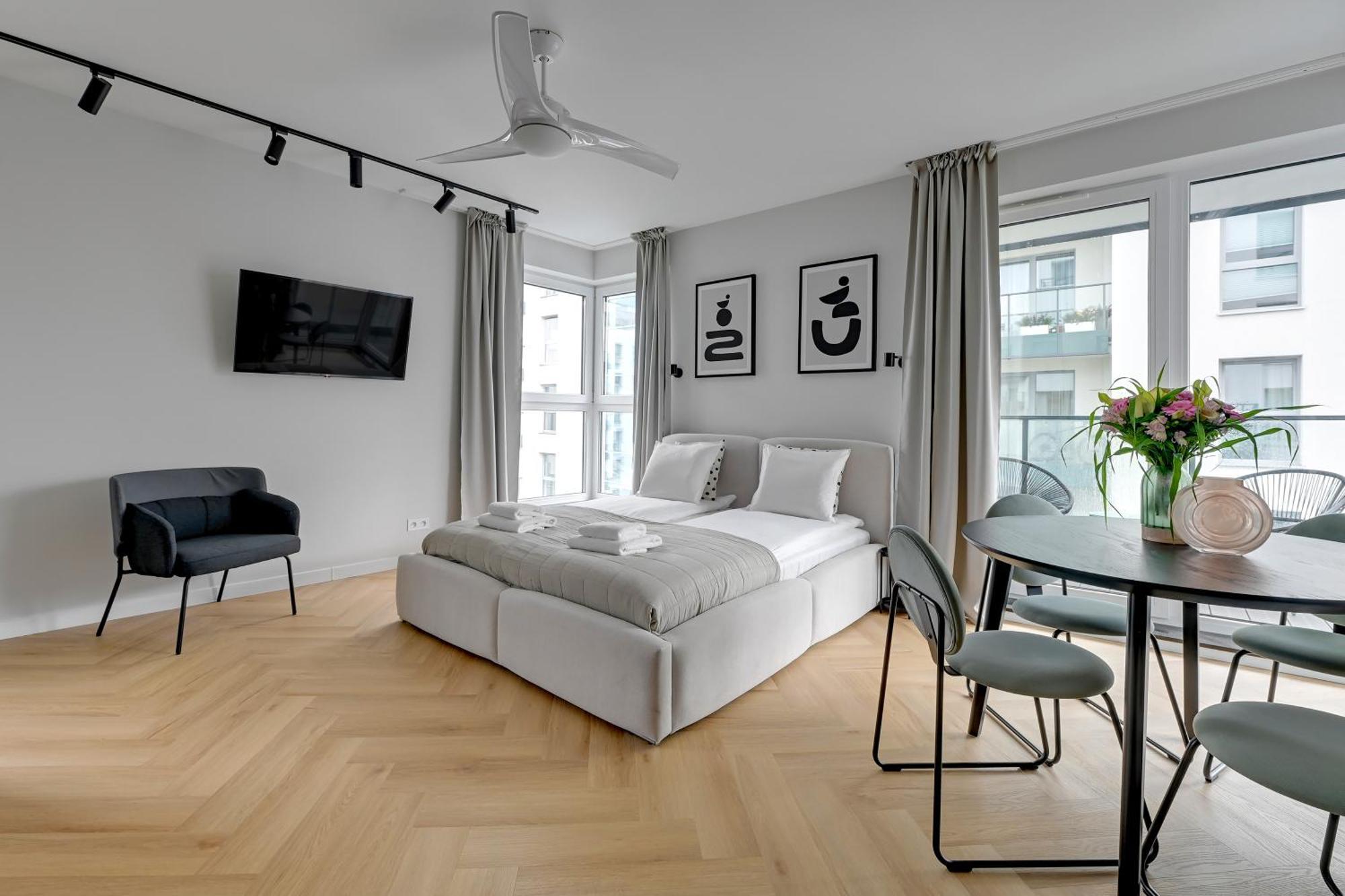 Blue Mandarin Marina Apartment Гданск Стая снимка