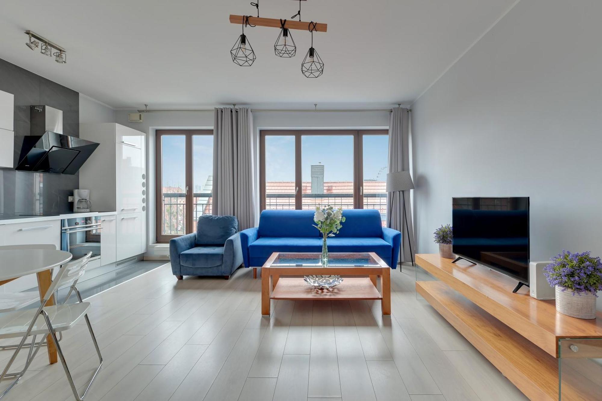 Blue Mandarin Marina Apartment Гданск Стая снимка