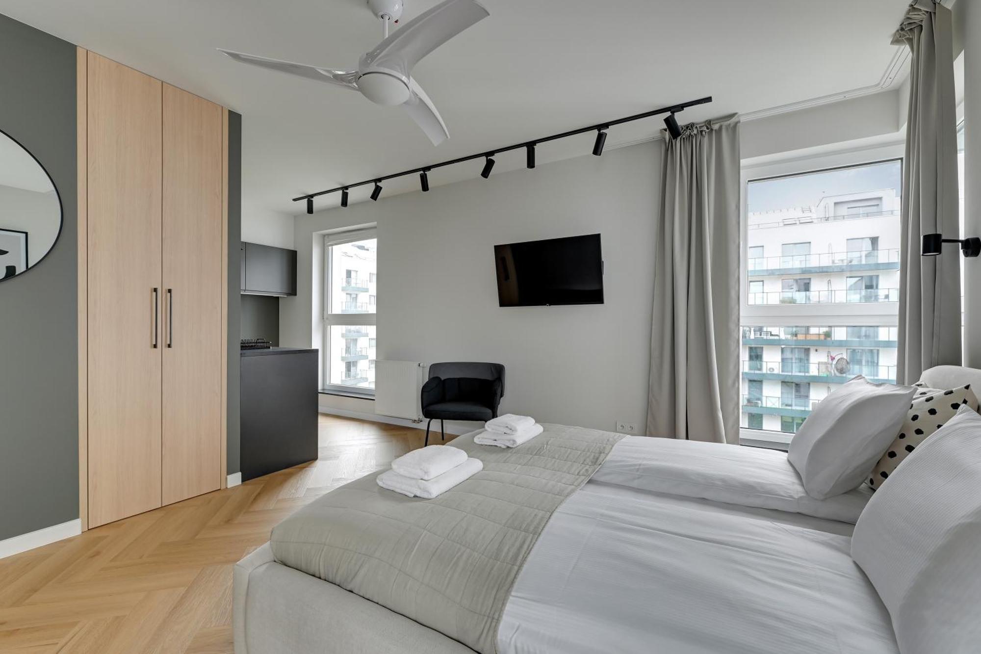 Blue Mandarin Marina Apartment Гданск Стая снимка